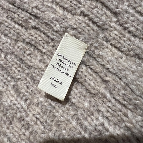 Matta - Kimono Sweater Coat in Baby Alpaca, Heather Oatmeal Color - Size M/L - Picture 7 of 10